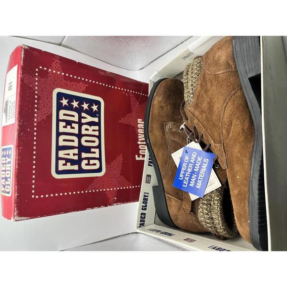 New With Tags Sasha 4 Faded Glory Women's Brown Ankle Boots with Knit Cuff 8.5 - Picture 1 of 7